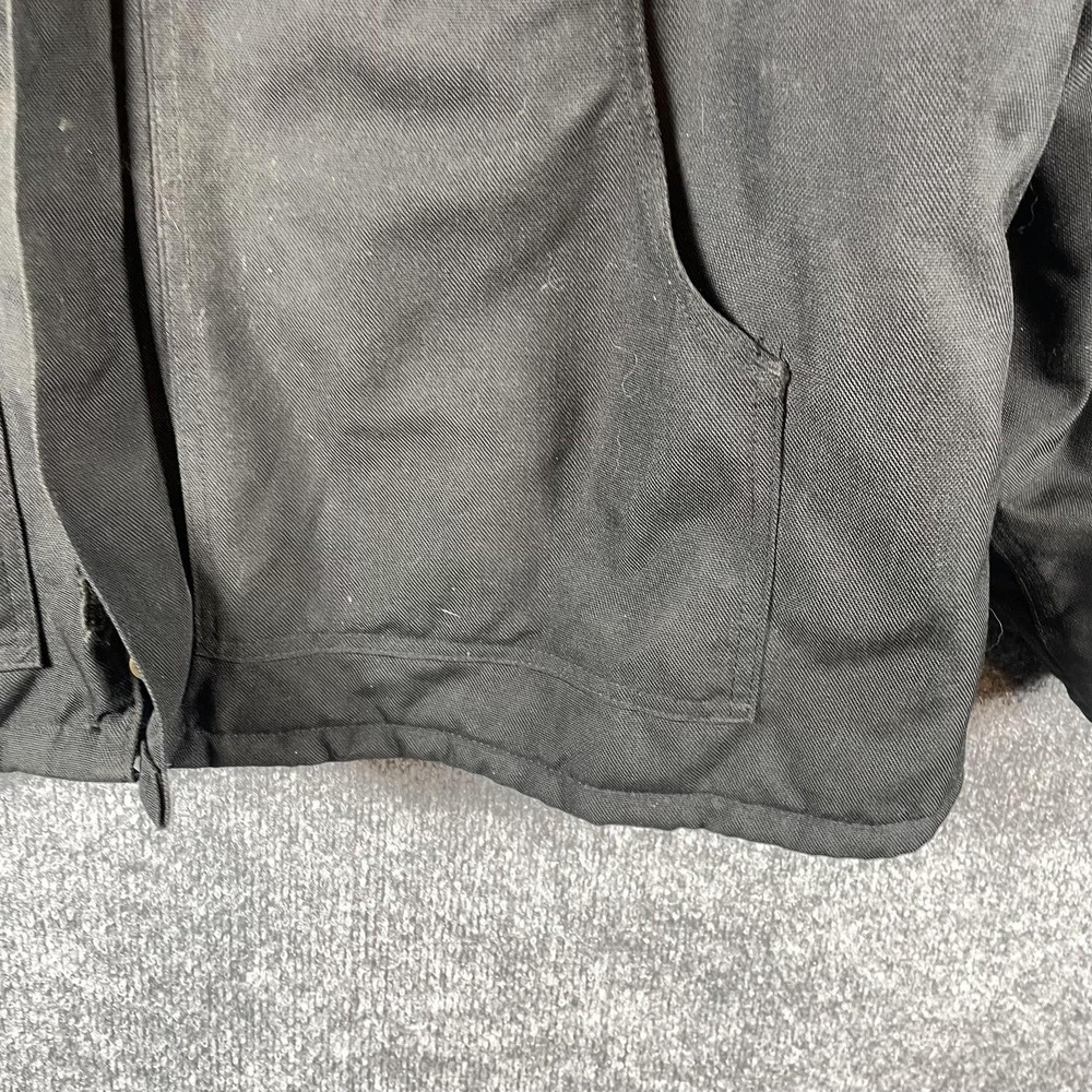 VTG Carhartt Jacket Mens XL Black Canvas Lined Workwear Full Zip Corduroy Collar - Picture 11 of 16